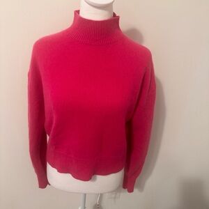 Babaton Bold Pink Cowl Neck Cashmere Sweater Size XS